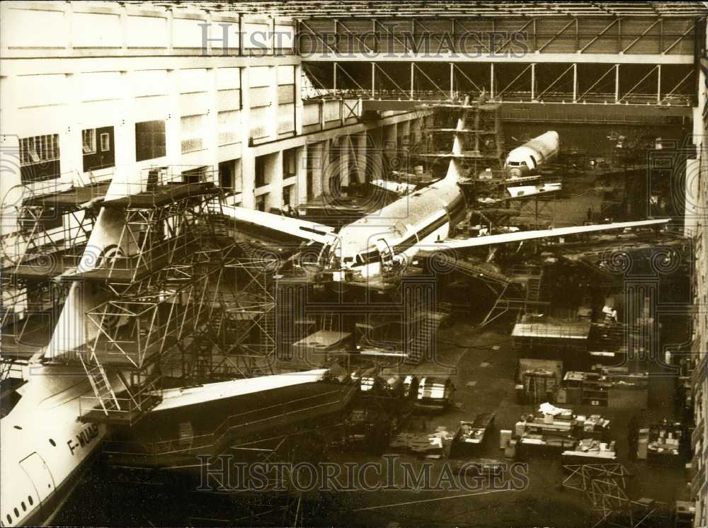 1973 Press Photo View of the Assembly Hall for the Airbus A300B in Toulouse - Historic Images