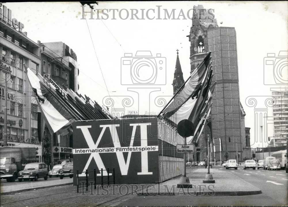 Press Photo Signage for Berlin 16th International Film Festival. Kurfuerstendamm-Historic Images