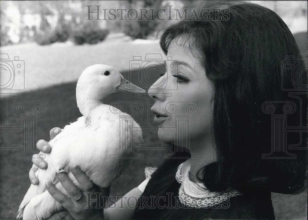 1969, Lydia Weiss and her Duck Napoleon - Historic Images