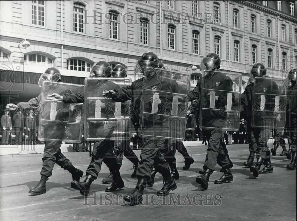 1970, Paris Police Officers Celebrate Anniversary of Liberation - Historic Images