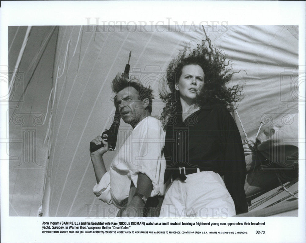 1989 Press Photo Sam Neill & Nicole Kidman Star In The Thriller "Dead Calm" - Historic Images