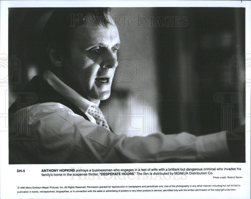 1990 Press Photo Desperate Hours Film Actor Anthony Hopkins Individual Scene - Historic Images