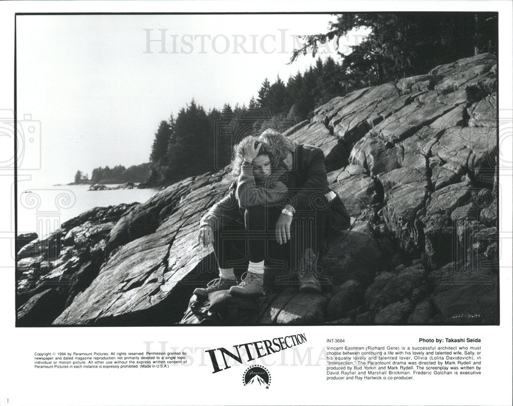 1993 Press Photo Intersection Film Richard Gere Lolita Davidovich Cliffside - Historic Images