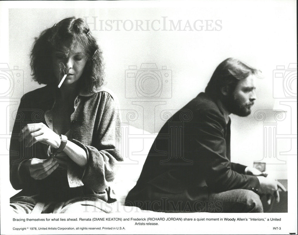 1978 Press Photo Woody Allen&#39;s Interiors Film Diane Keaton Richard Jordan - Historic Images