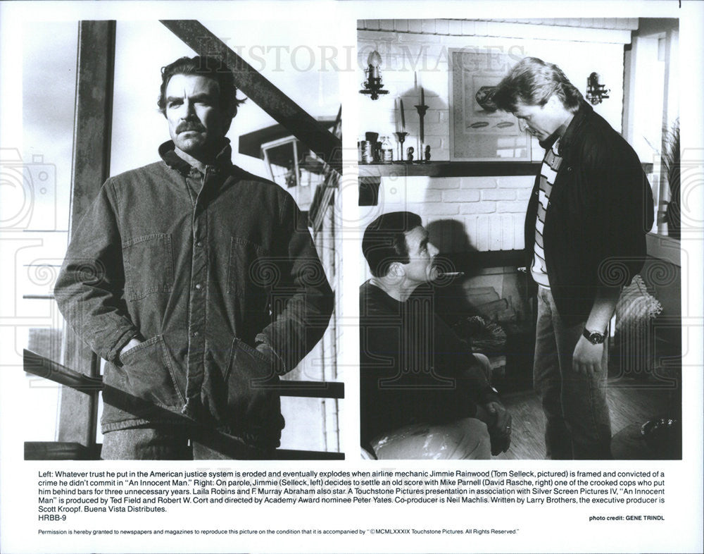 1989 Press Photo Tom Selleck, David Rasche In &quot;An Innocent Man&quot; - Historic Images