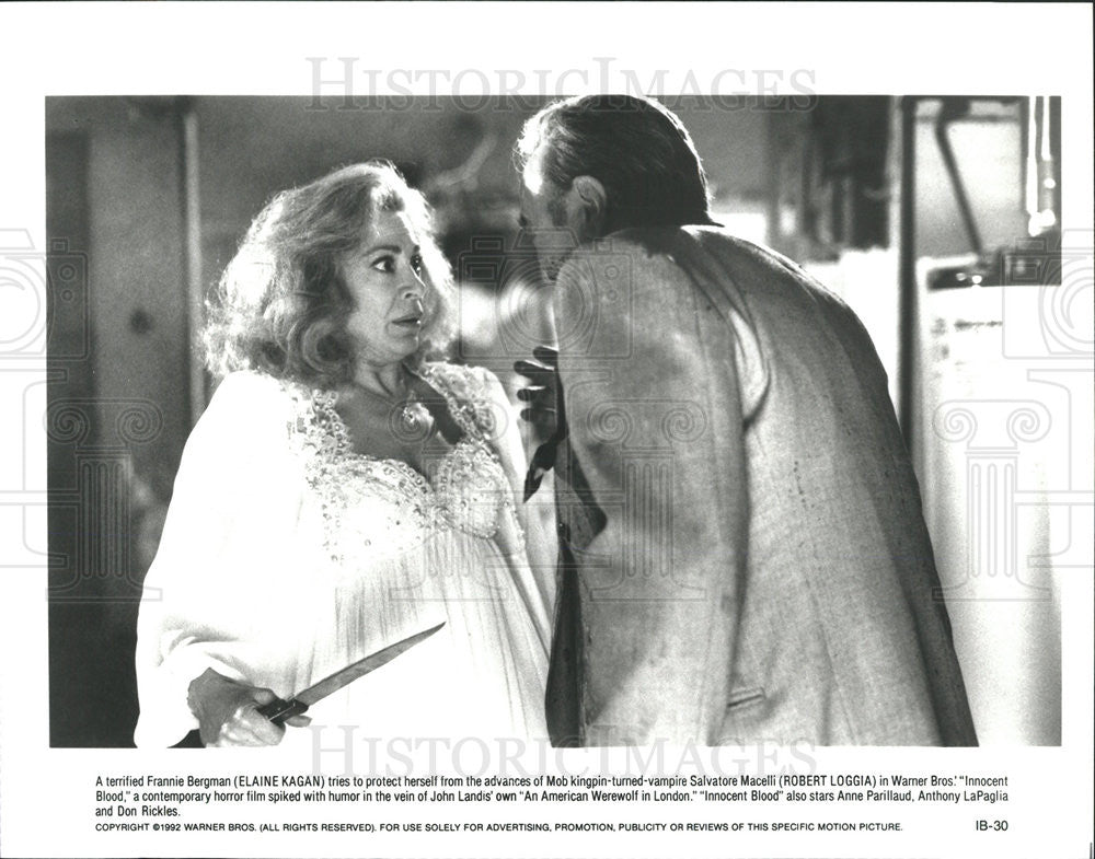 1992 Press Photo Elaine Kagan Robert Loggia In &quot;Innocent Blood&quot; - Historic Images