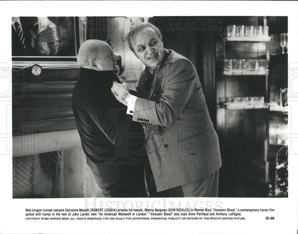 1992 Press Photo Robert Loggia, Don Rickles In &quot;Innocent Blood&quot; - Historic Images