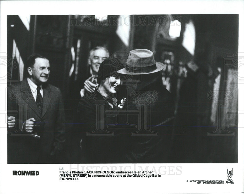 1987 Press Photo Meryl Streep &amp; Jack Nicholson Star In Ironweed - Historic Images