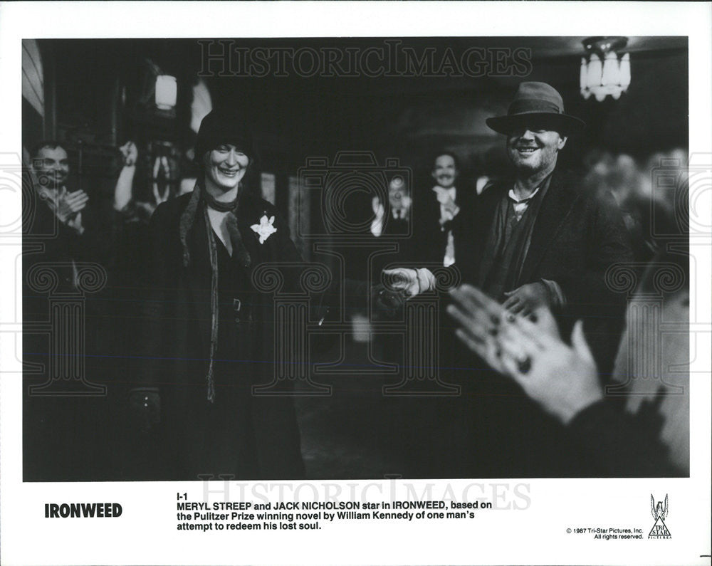 1987 Press Photo Jack Nicholson &amp; Meryl Streep Star In Ironweed - Historic Images