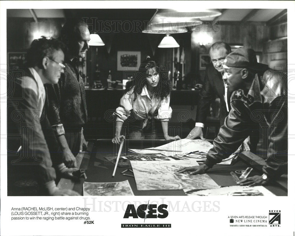 1992 Press Photo Rachel McLish, Louis Gossett In &quot;Aces: Iron Eagle III&quot; - Historic Images