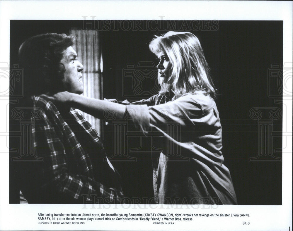 1986 Press Photo Krysty Swanson, Anne Ramsey In &quot;Deadly Friend&quot; - Historic Images