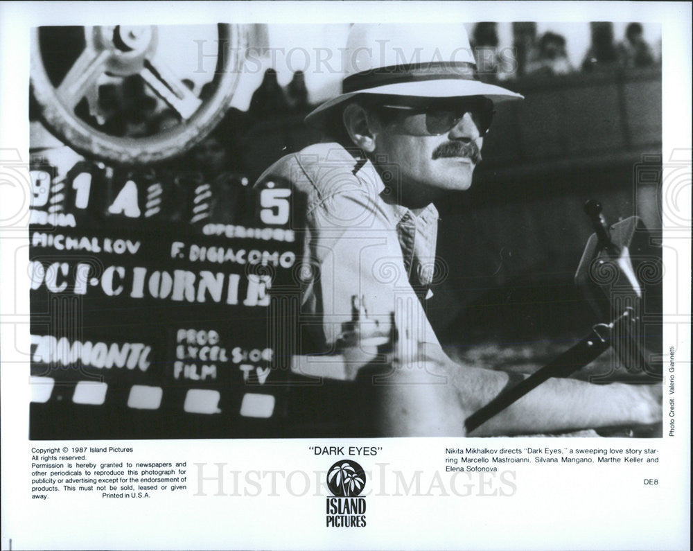 1987 Press Photo Nikita Mikhalkov Directs &quot;Dark Eyes&quot; - Historic Images