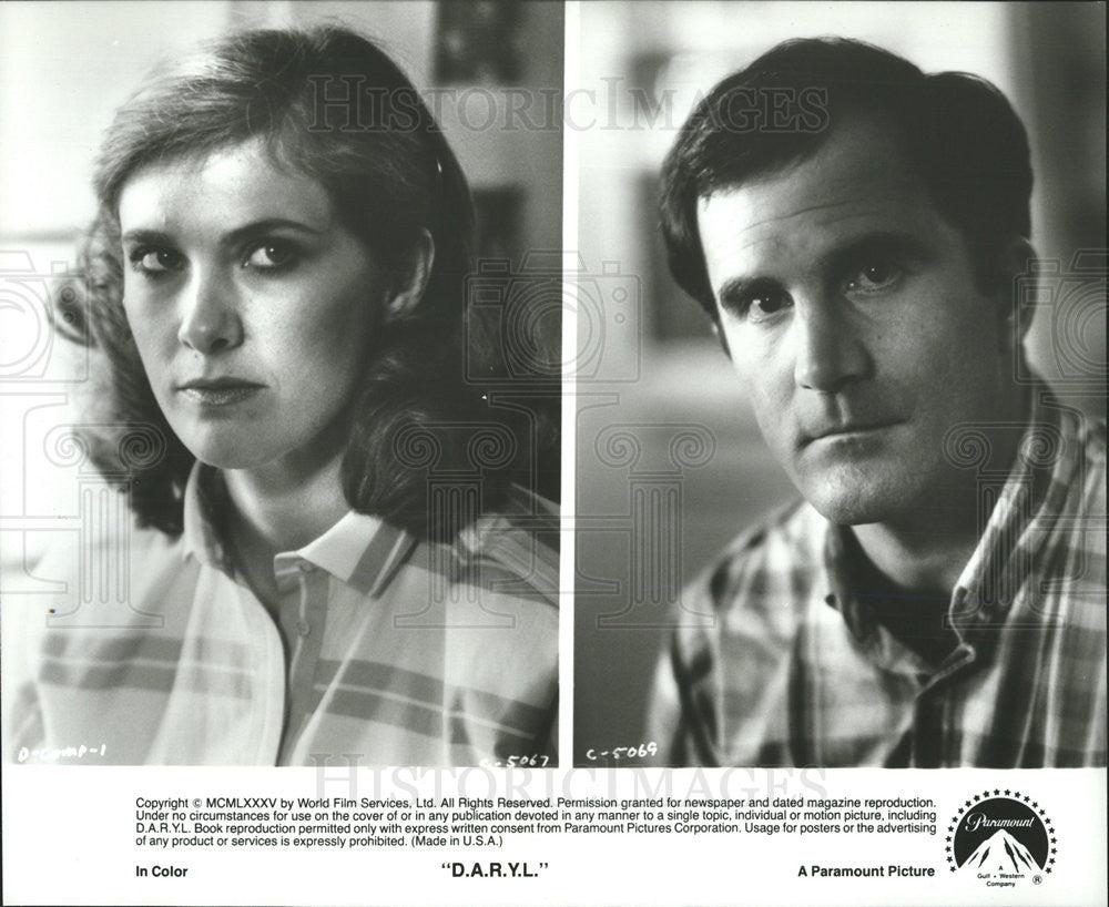 1985 Press Photo Colleen Camp, Steve Ryan Star In &quot;D.A.R.Y.L&quot; - Historic Images