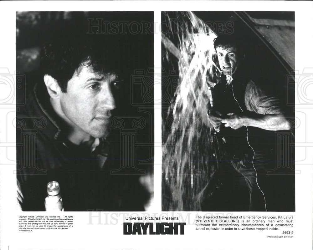 1996 Press Photo Sylvester Stallone Star in "Daylight" - Historic Images