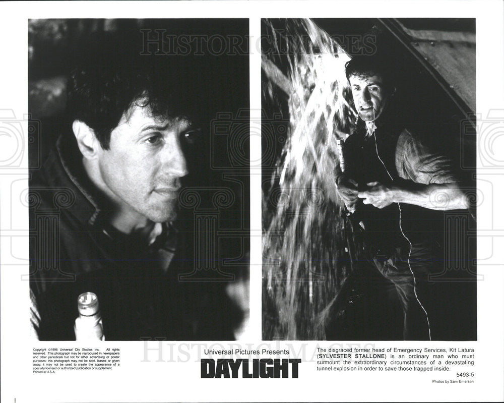 1996 Press Photo Sylvester Stallone Stars In &quot;Daylight&quot; - Historic Images