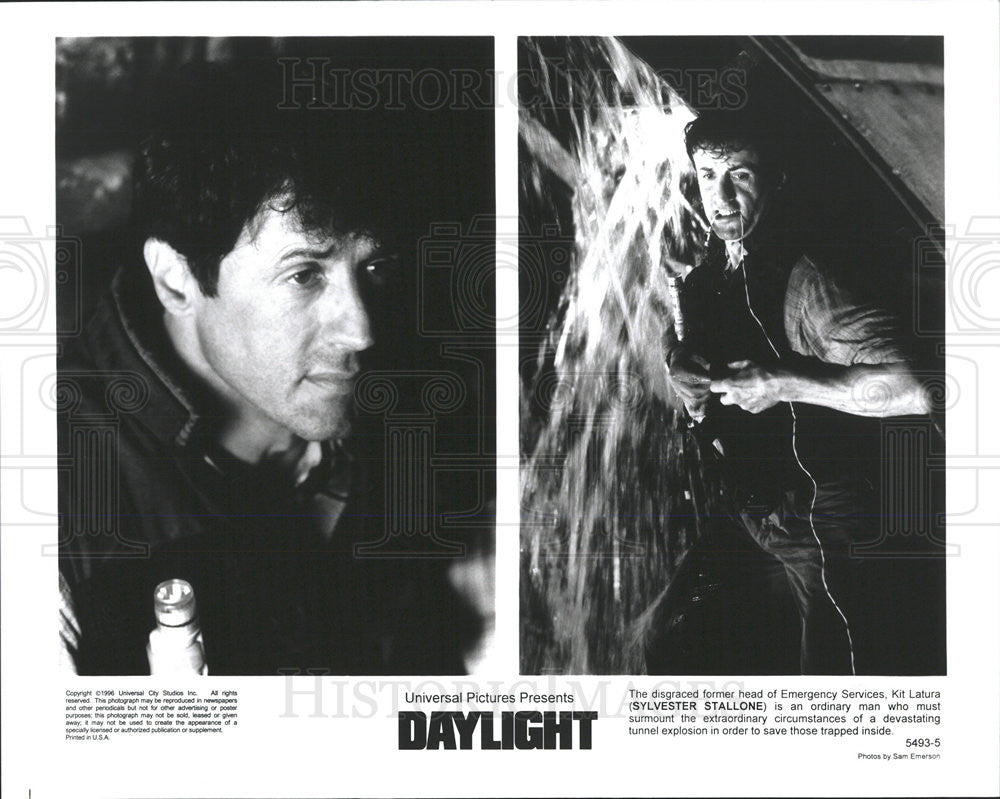 1996 Press Photo Sylvester Stallone Stars In "Daylight" - Historic Images