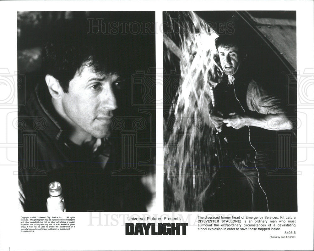 1996 Press Photo Sylvester Stallone In "Daylight" - Historic Images