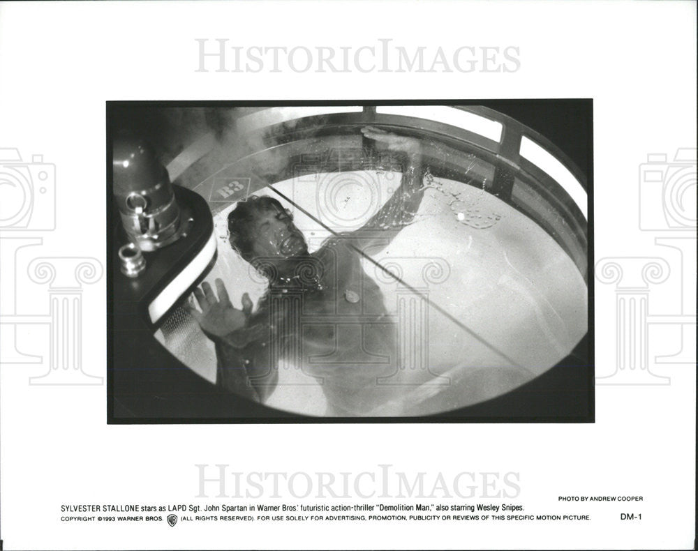 1993 Press Photo Sylvester Stallone In &quot;Demolition Man&quot; - Historic Images