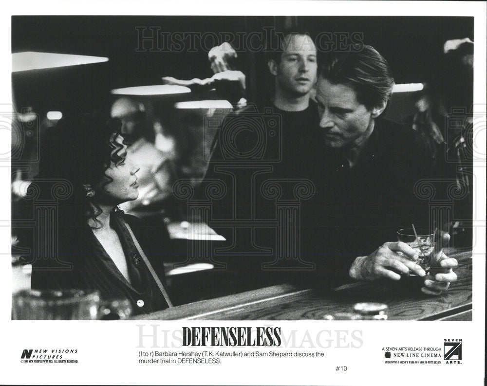 1991 Press Photo Barbara Hershey Sam Shepard Defenseless Murder Trial Film - Historic Images