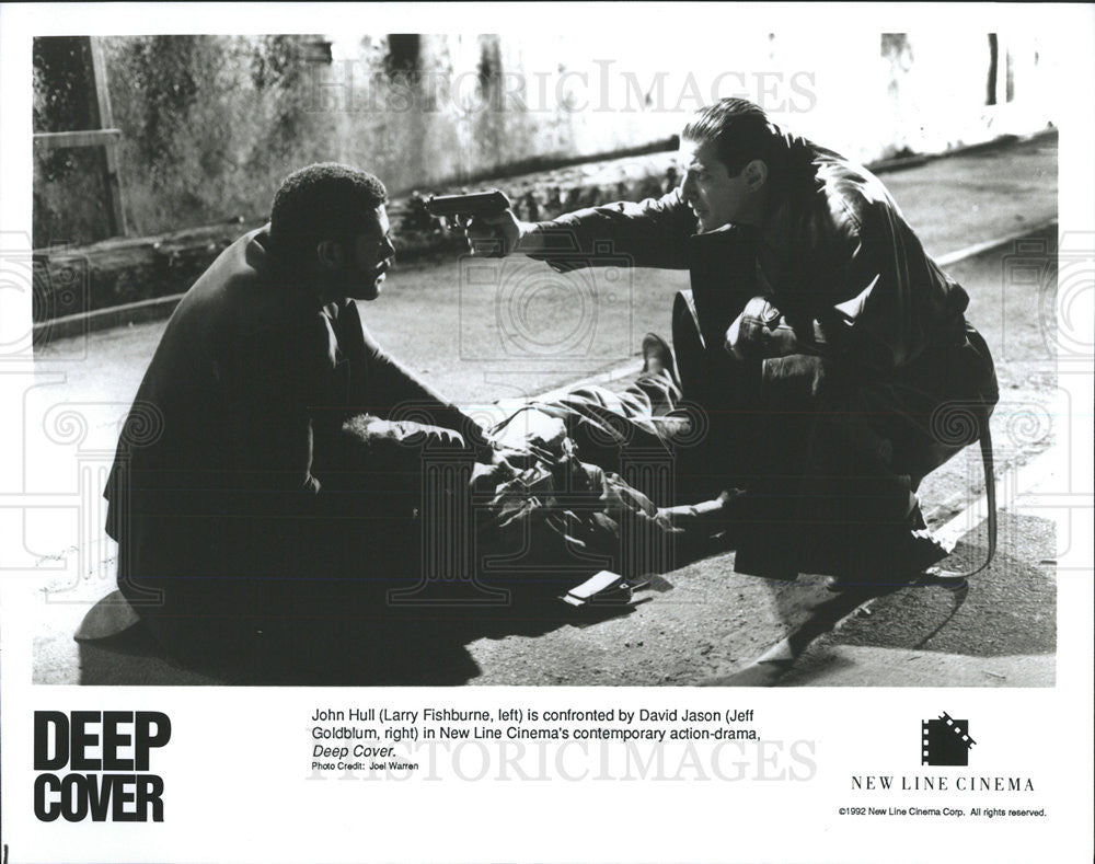 1992 Press Photo Deep Cover FIlm Larry Fishburne Jeff Goldblum Dead Man Scene - Historic Images