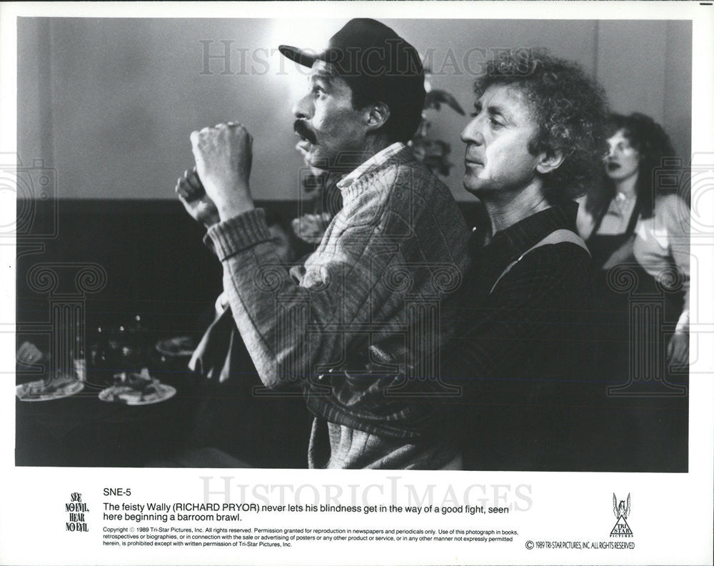 1989 Press Photo See No Evil Hear No Evil Film Gene Wilder Richard Pryor Fight - Historic Images