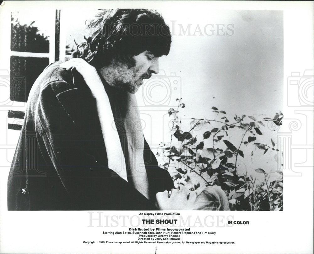 1979 Press Photo Alan Bates English Actor Scene Shout Horror Film Movie - Historic Images