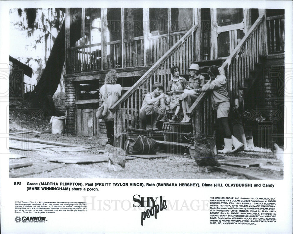 1987 Press Photo Martha Plimpton Pruity Taylor Vince Barbara Hershey &quot;Shy People - Historic Images