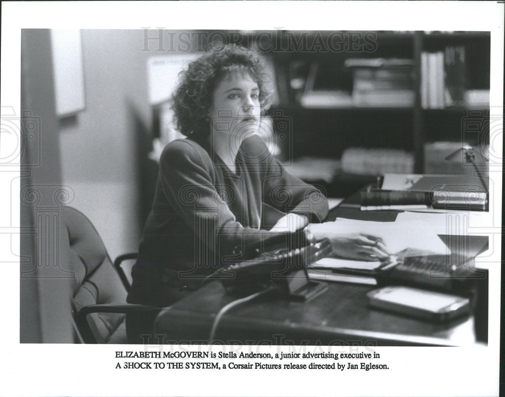 1990 Press Photo Elizabeth McGovern Actress Shock System Comedy Crime Thriller - Historic Images