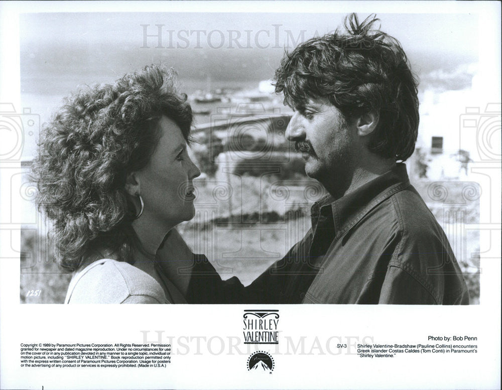 1989 Press Photo Pauline Collins Actress Tom Conti Actor Shirley Valentine Movie - Historic Images