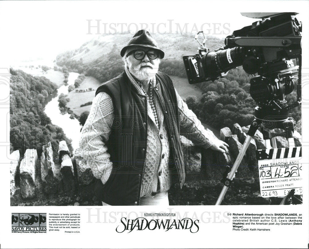 1995 Press Photo Shadowlands Richard Attenborough Directs Anthony Hopkins Winger - Historic Images