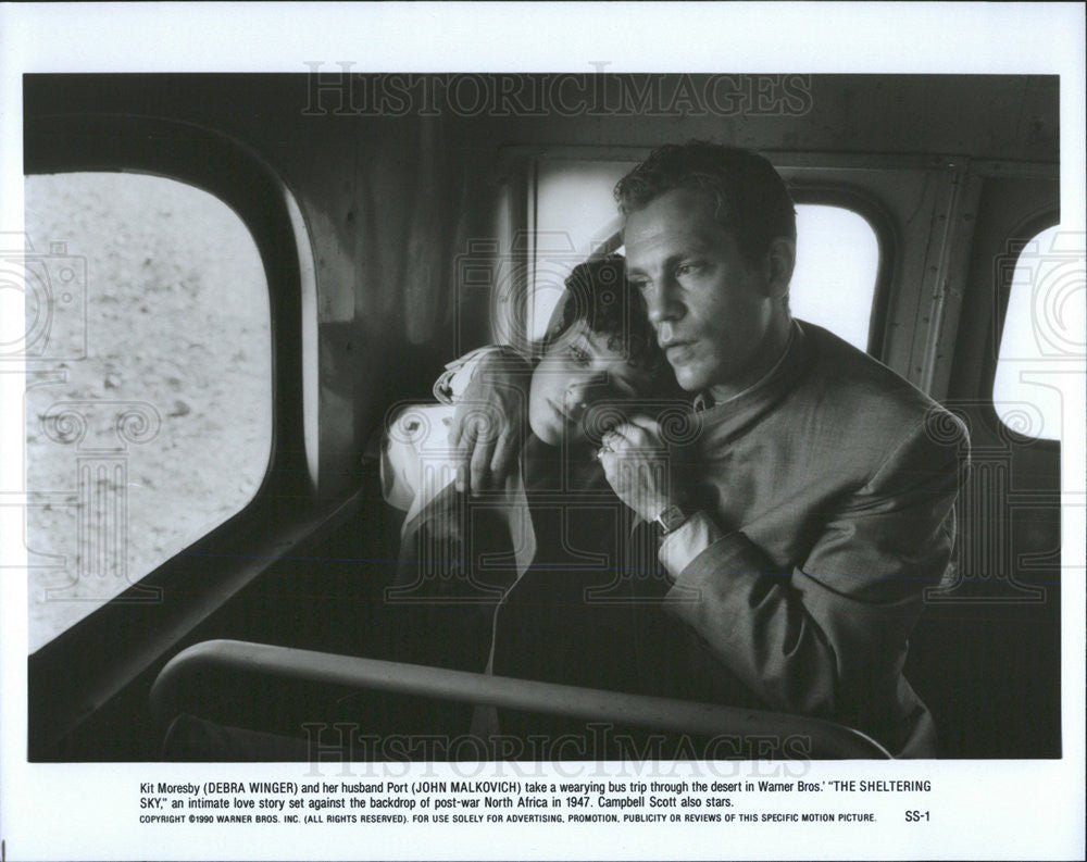 1990 Press Photo The Sheltering Sky Debra Winger John Malkovich Campbell Scott - Historic Images