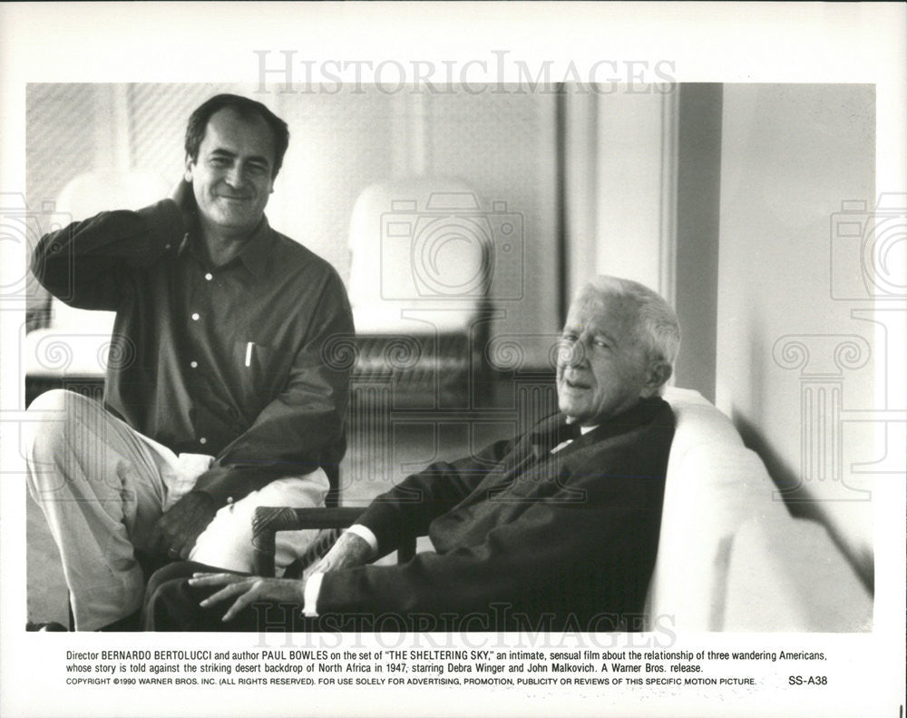 1990 Press Photo The Sheltering Sky Bernardo Bertolucci Paul Bowles Author - Historic Images