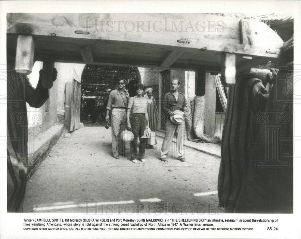 1990 Press Photo The Sheltering Sky Campbell Scott Debra Winger John Malkovich - Historic Images