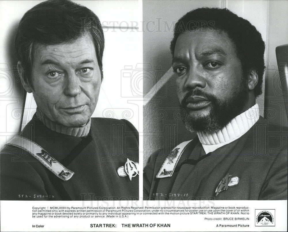 1982 Press Photo DeForest Kelley Actor Paul Winfield Star Trek II Wrath Kahn - Historic Images