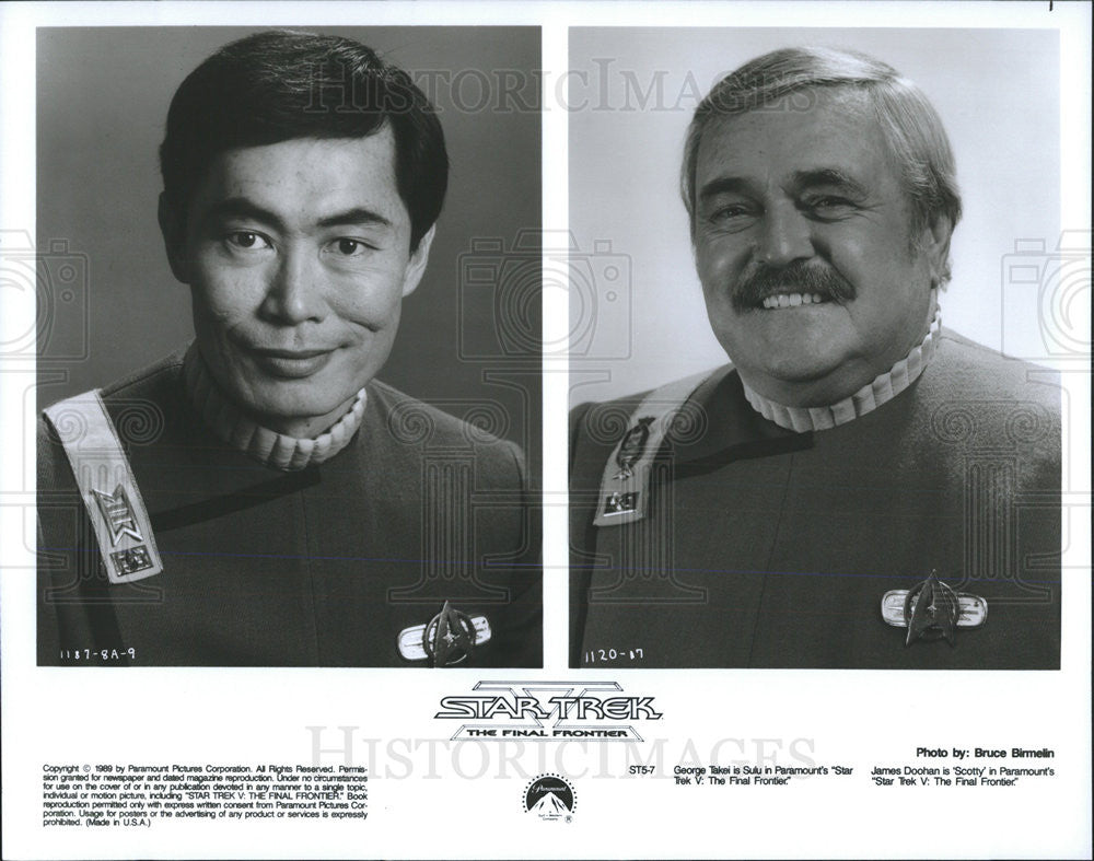 1989 Press Photo George Takei, James Doohan &quot;Star Trek V: Final Final Frontier - Historic Images