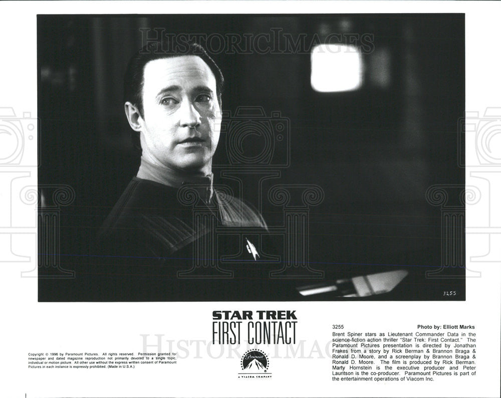 1996 Press Photo Brent Spiner stars in &quot;Star Trek: First Contact&quot; - Historic Images