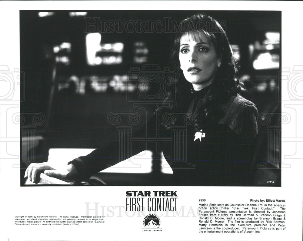 1996 Press Photo Marina Sirtis stars in &quot;Star Trek: First Contact&quot; - Historic Images