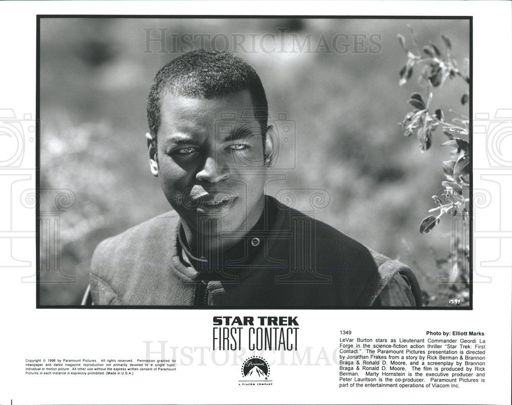 1996 Press Photo LeVar Burton stars in &quot;Star Trek: First Contact&quot; - Historic Images