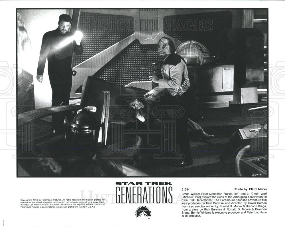 1994 Press Photo Jonathan Frakes and Michael Dorn in &quot;Star Trek Generations&quot; - Historic Images