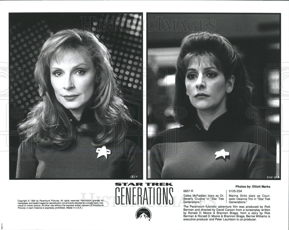 1994 Press Photo Gates McFadden Actress Marina Sirtis Star Trek Generations - Historic Images