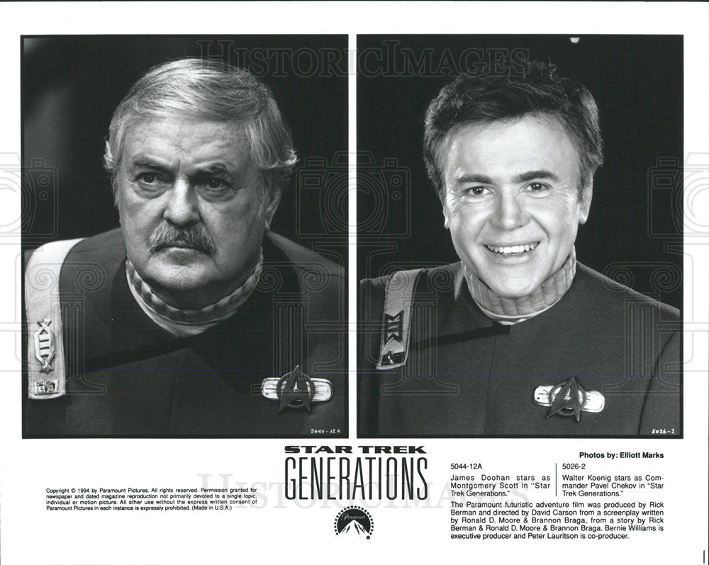 1994 Press Photo James Doohan Actor Walter Koenig Star Trek Generations Film - Historic Images