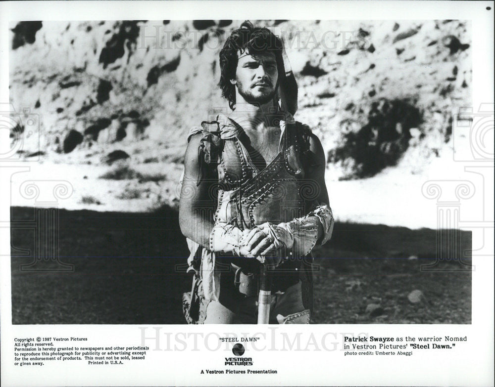 1987 Press Photo Patrick Swayxe &quot;Steel Dawn&quot; - Historic Images