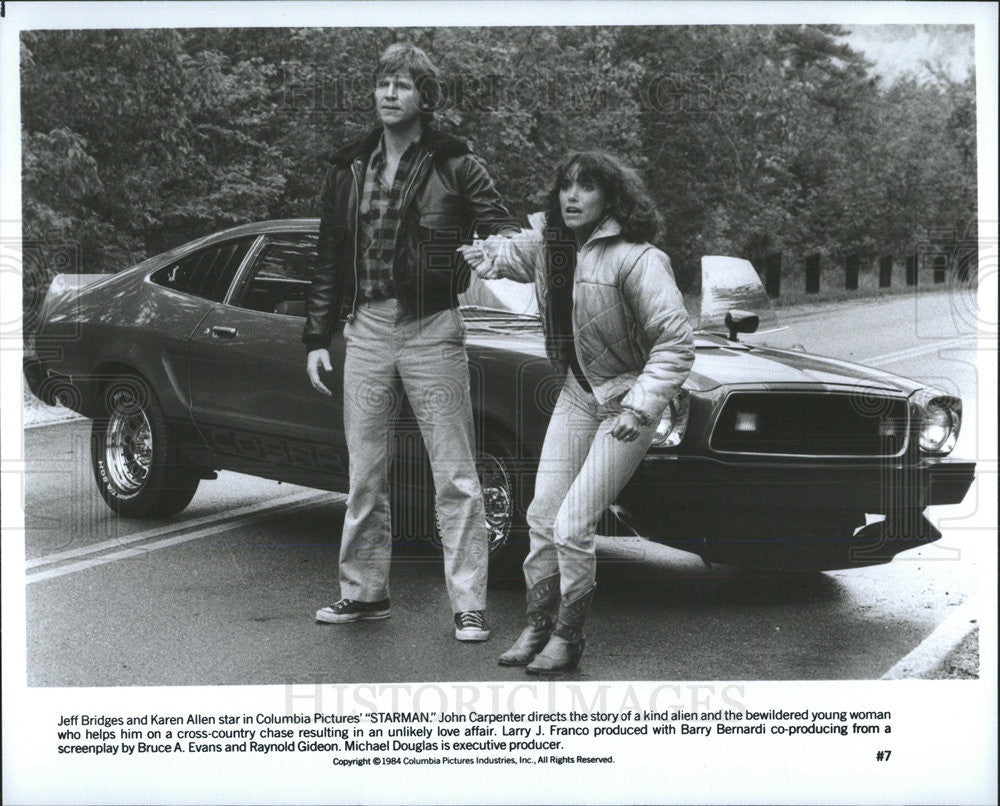 Jeff Bridges Actor Karen Allen Actress Starman Science Fiction 1984 vintage  promo photo print - Historic Images