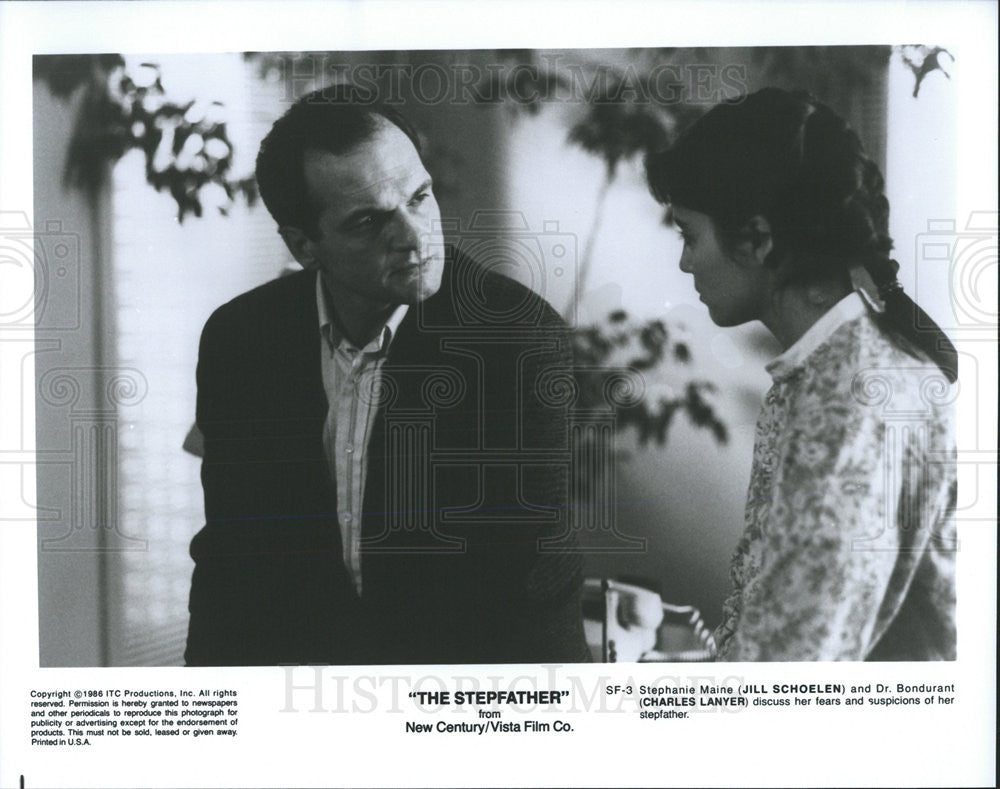 1986 Press Photo Jill Schoelen Actress Charles Lanyer Actor Stepfather Suspense - Historic Images