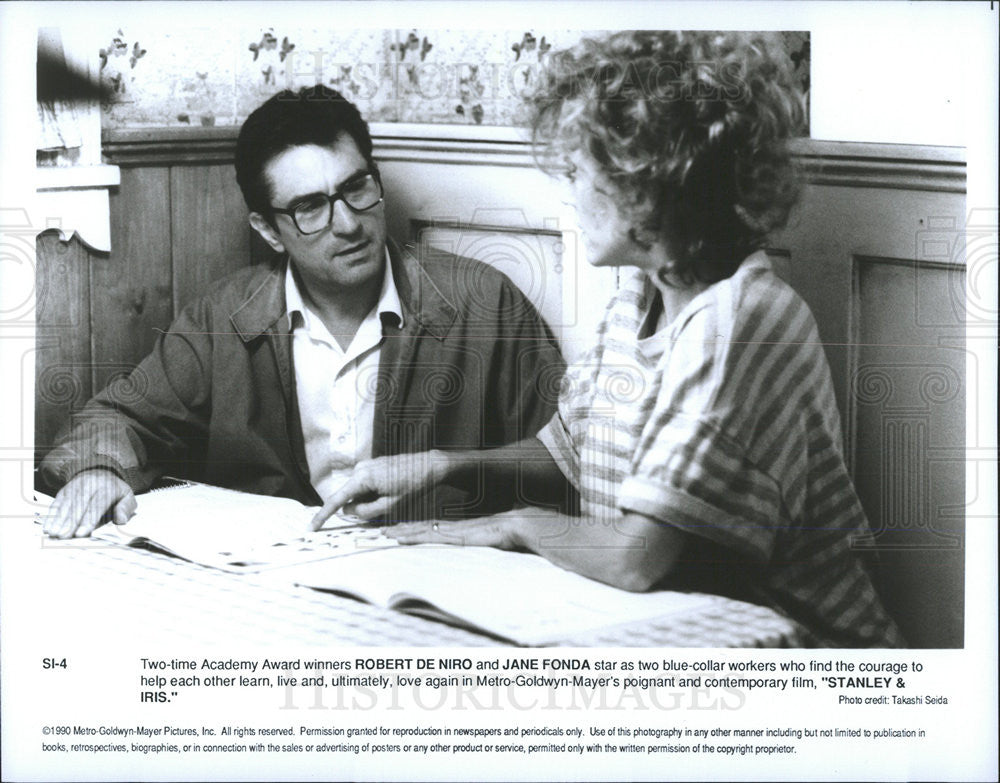 1990 Press Photo Robert De Niro Actor Jane Fonda Actress Stanley Iris Film Movie - Historic Images