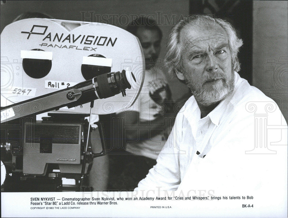 1983 Press Photo Cinematographer Sven Nykvist Works On Star 80 - Historic Images