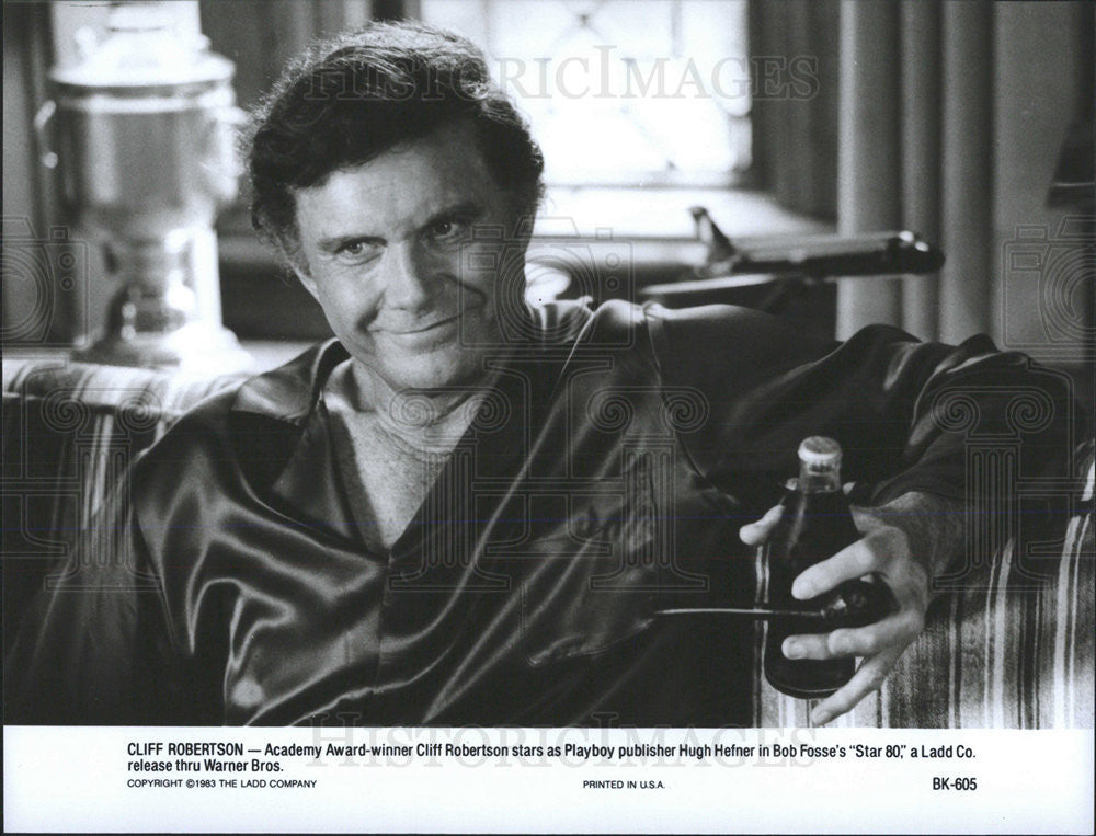 1983 Press Photo Cliff Robertson Stars As Hugh Hefner In Star 80 - Historic Images