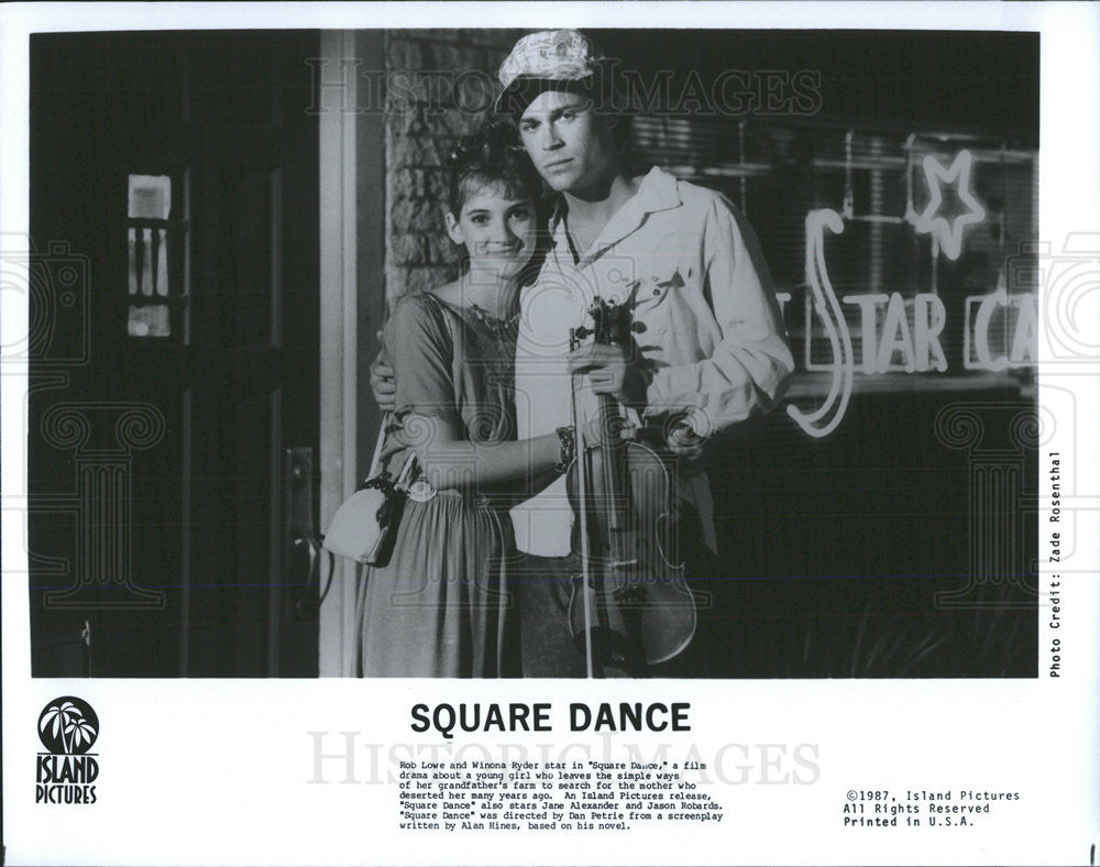 1987 Press Photo Film Square Dance Rob Lowe Winona Ryder Jane Alexander - Historic Images