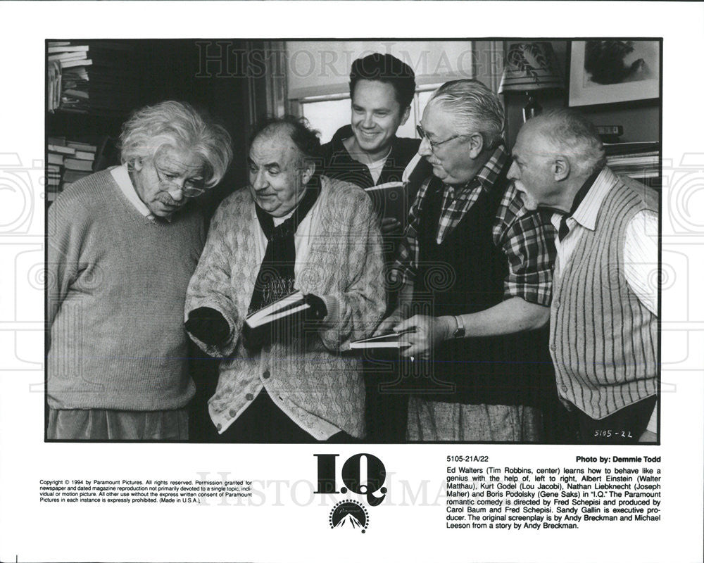 1994 Press Photo Tim Robbins Walter Matthau Lou Jacobi Joseph Maher Gene Saks - Historic Images