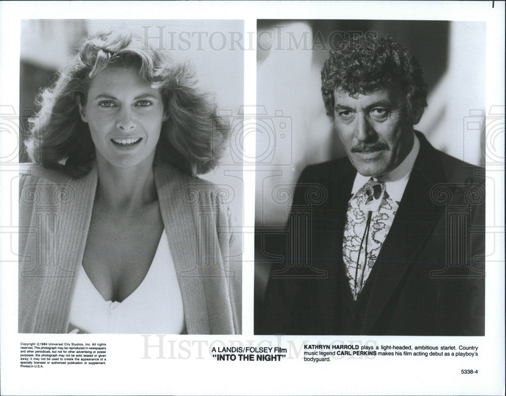 1984 Press Photo Kathryn Harrold Actress Carl Perkins Actor Into Night Movie - Historic Images